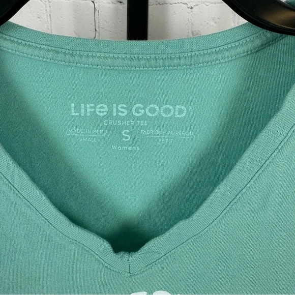 Life is Good Dog Days V-Neck Short Sleeve Shirt Size Small - Picture 3 of 7